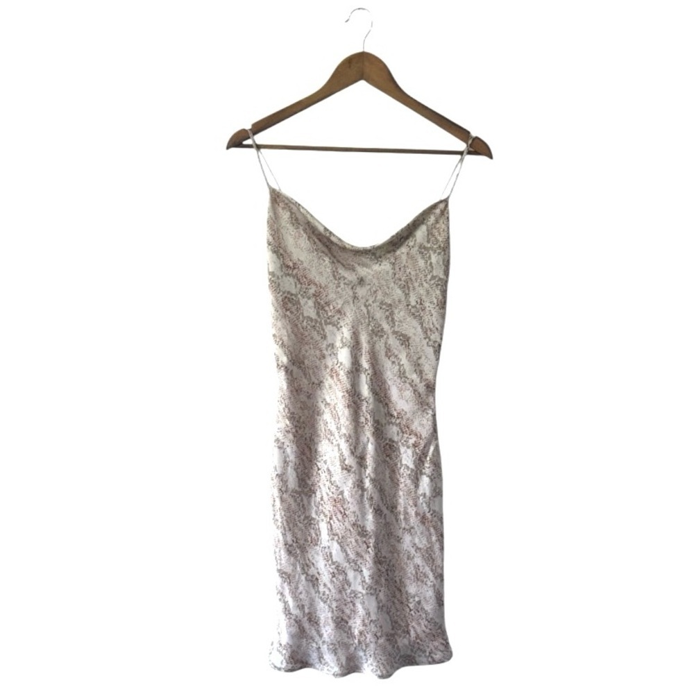FATE Anthropologie Pink Blush Snakeskin Animal Print Cocktail Dress Mini Small